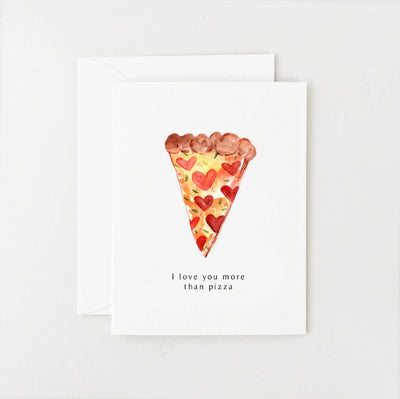 more than pizza greeting card