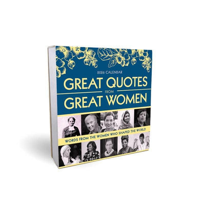 The 2026 Great Quotes From Great Women Boxed Calendar by Sourcebooks features daily inspirational quotes, floral designs, and photos of diverse women with the subtitle Words from the women who shaped the world. Perfect for your desk.