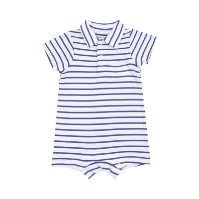 navy stripe polo shortie