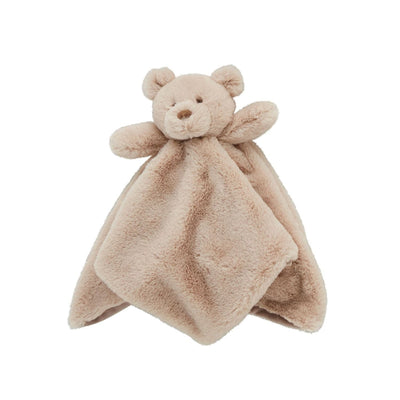 The Mud Pie Bear Skirted Woobie is a plush faux fur blanket with a small teddy bear head and arms, featuring fuzzy fabric and simple facial details with a friendly expression on a white background.