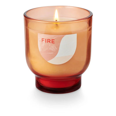 fire elements glass candle