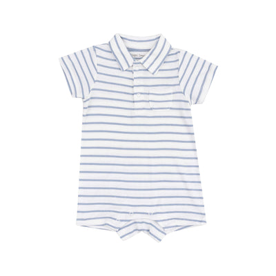 french stripe dusty blue shortie romper