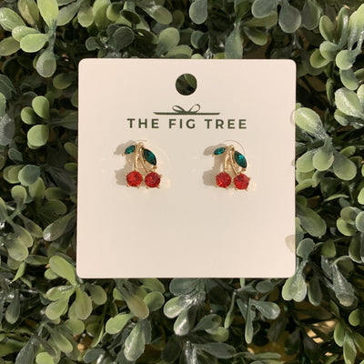 cherry post earrings