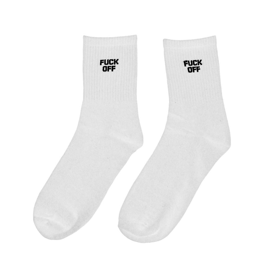 Fuck Off White Ankle Socks The Fig Tree