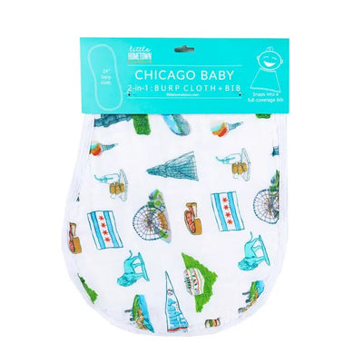 chicago pattern bib and burp cloth