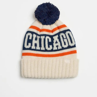 chicago adult varsity beanie navy orange