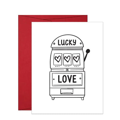 lucky in love valentines day card