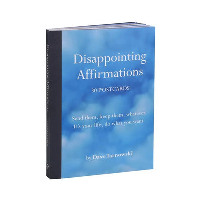 Book titled 'Disappointing Affirmations' by Dave Tarnowski on a white background