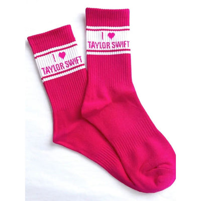 i love taylor swift pink socks