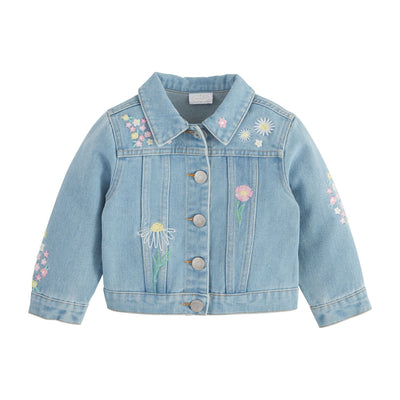 floral embroidery denim jacket