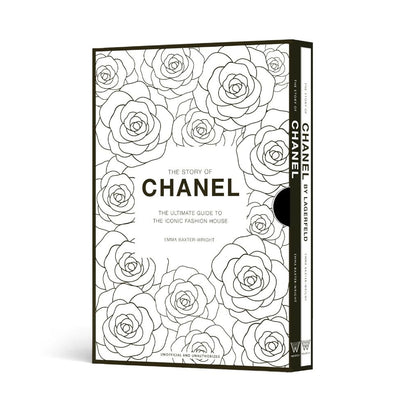 Book cover with floral design and 'The Story of Chanel' text