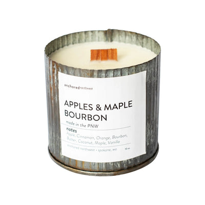 apples & maple bourbon candle anchored northwest